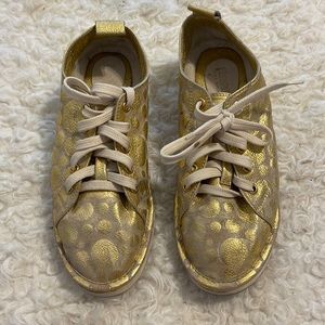 NMYC ISAAC MIZRAHI GOLD SHOES